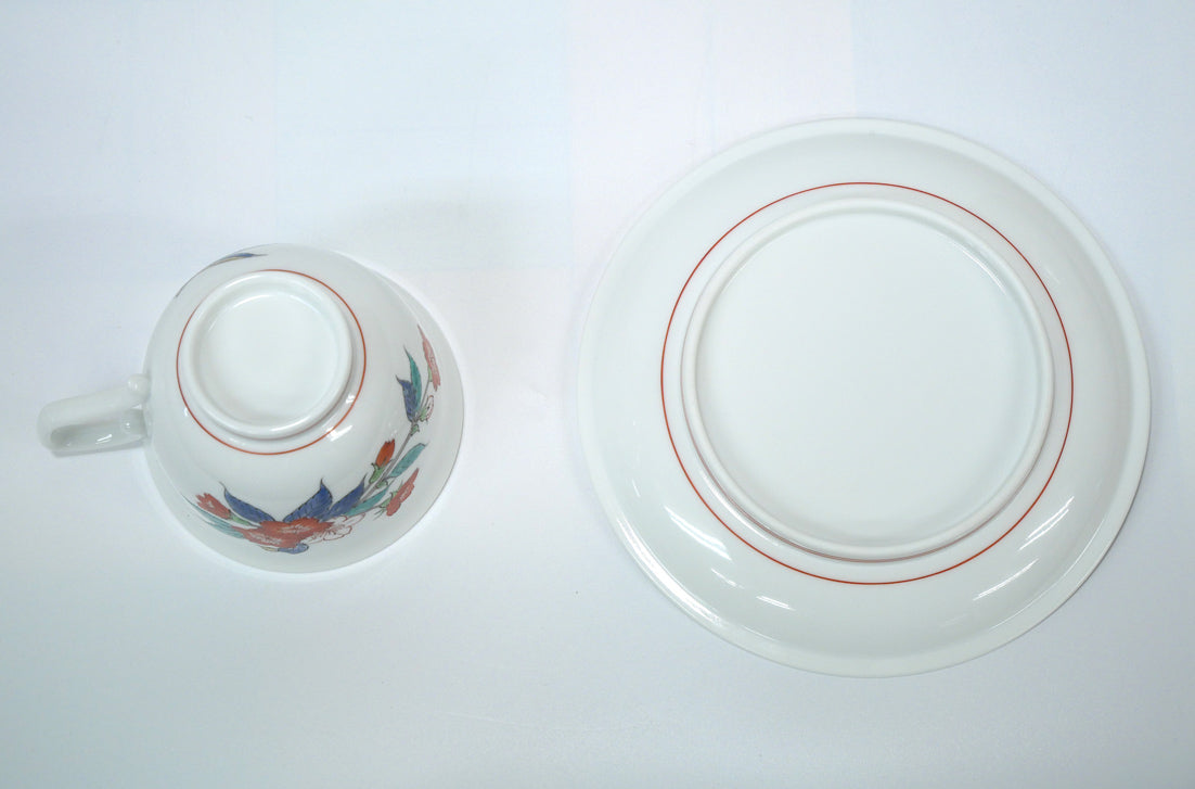 十四代酒井田柿右衛門「濁手珈琲碗桜文」共箱 作品全体画像6