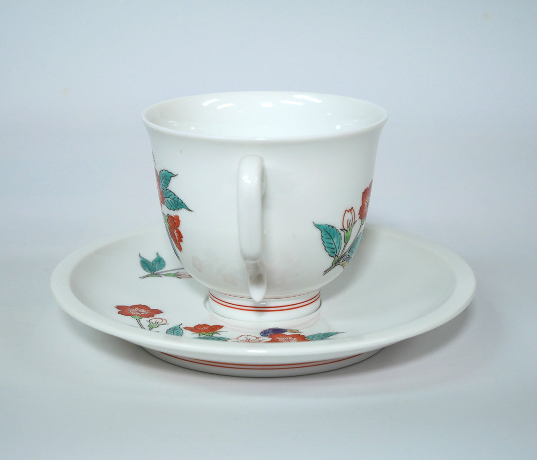 十四代酒井田柿右衛門「濁手珈琲碗桜文」共箱 作品全体画像4