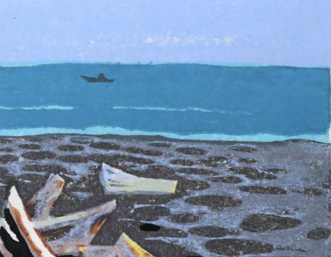 阿部貞夫「汀」木版画 拡大画像2