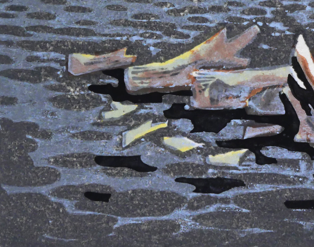 阿部貞夫「汀」木版画 拡大画像3