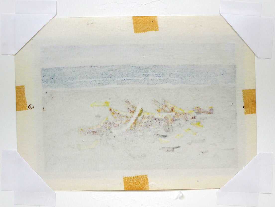 阿部貞夫「汀」木版画 作品裏側画像