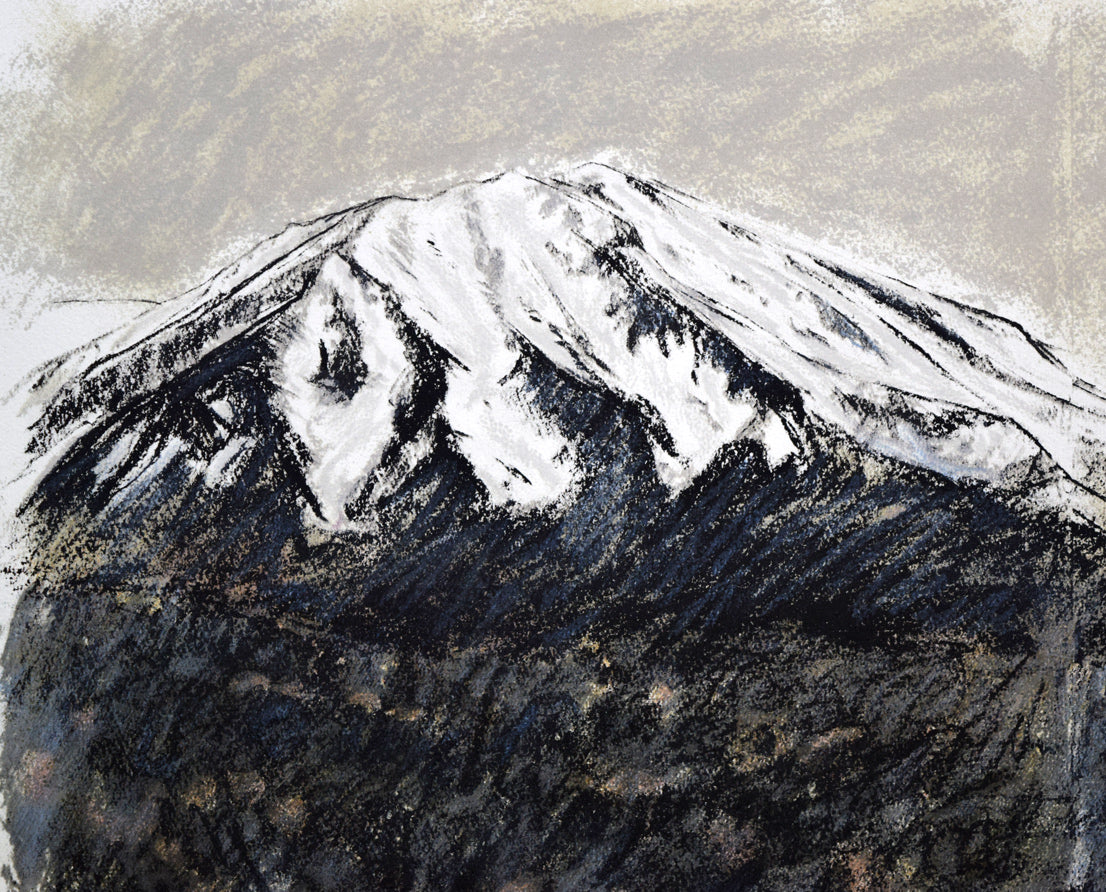 相原求一朗「雌阿寒岳と阿寒富士」リトグラフ 拡大画像1