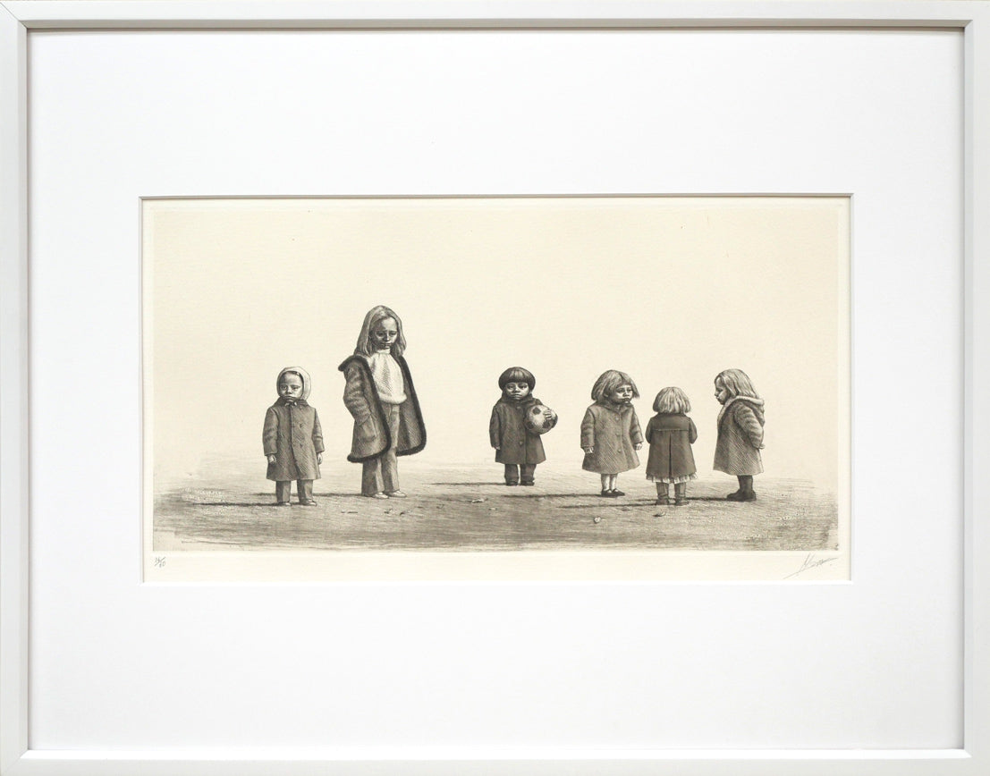 相笠昌義「コートのこども達」銅版画