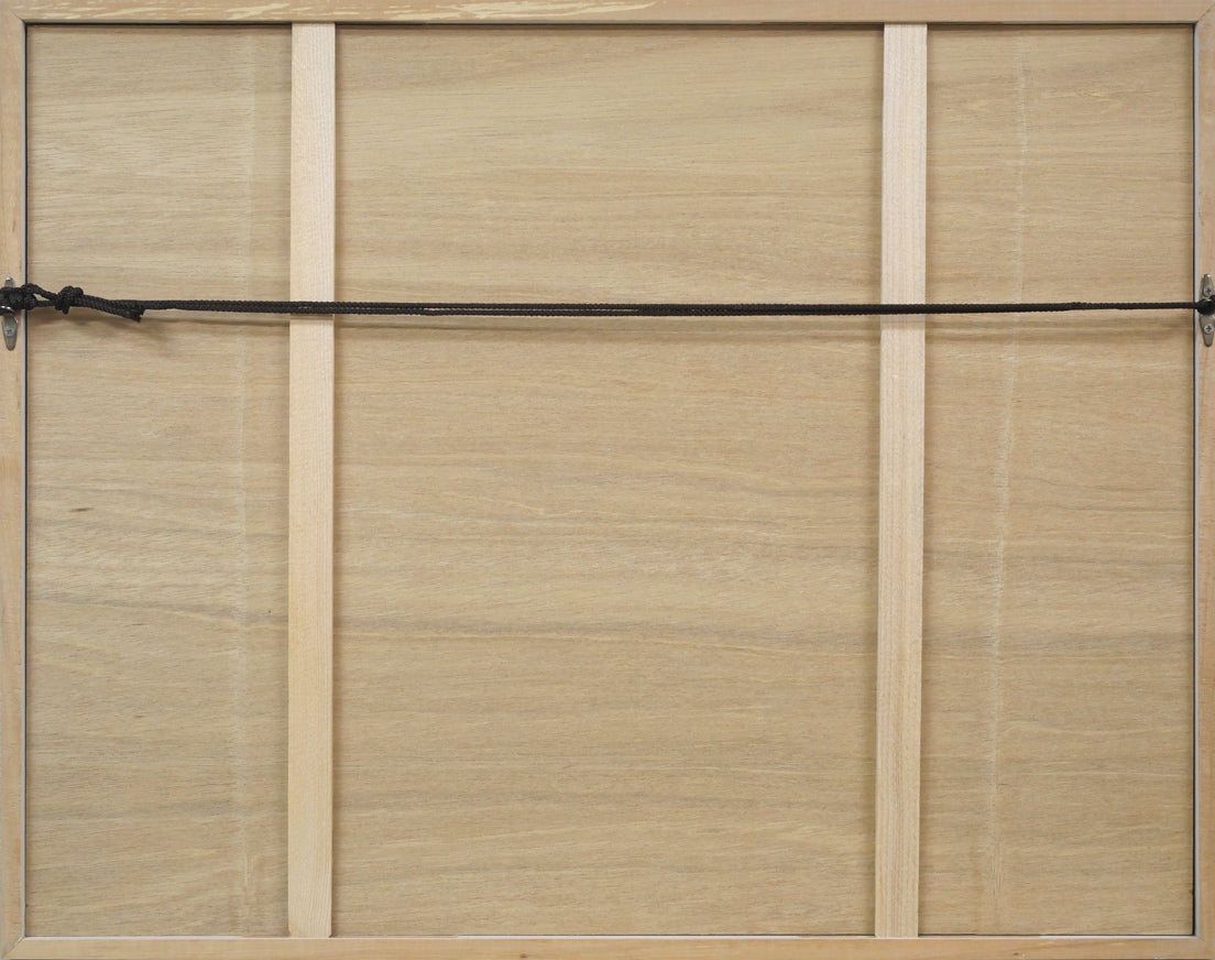 相笠昌義「コートのこども達」銅版画 額縁裏側画像