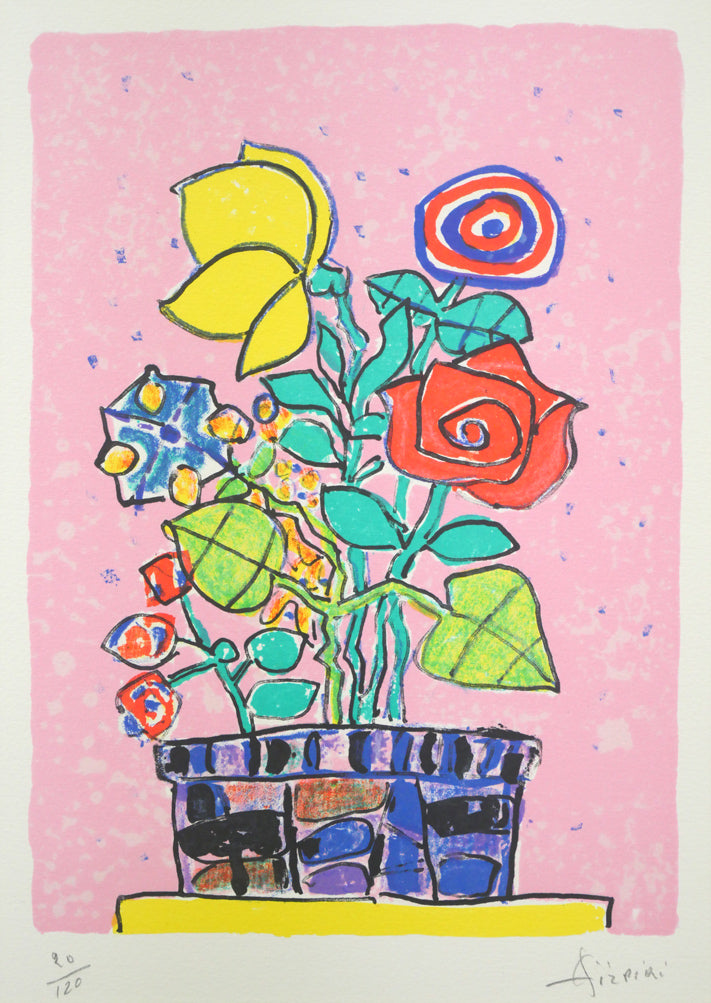 ポール・アイズピリ(Paul AIZPIRI)「小さなブーケ」リトグラフ 作品全体拡大画像