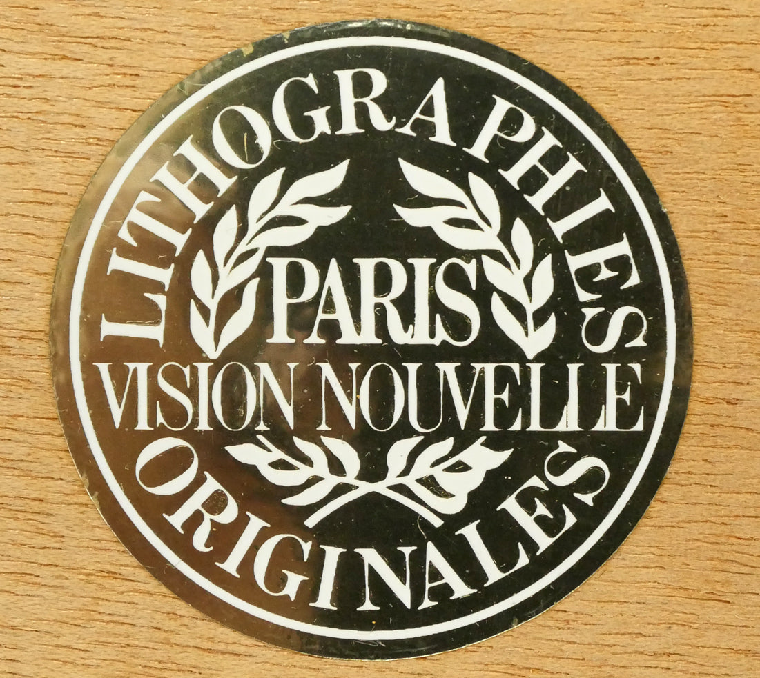 ポール・アイズピリ(Paul AIZPIRI)「小さな騎士」リトグラフ・12号 額裏シール拡大画像1(VISION NOUVELLE)