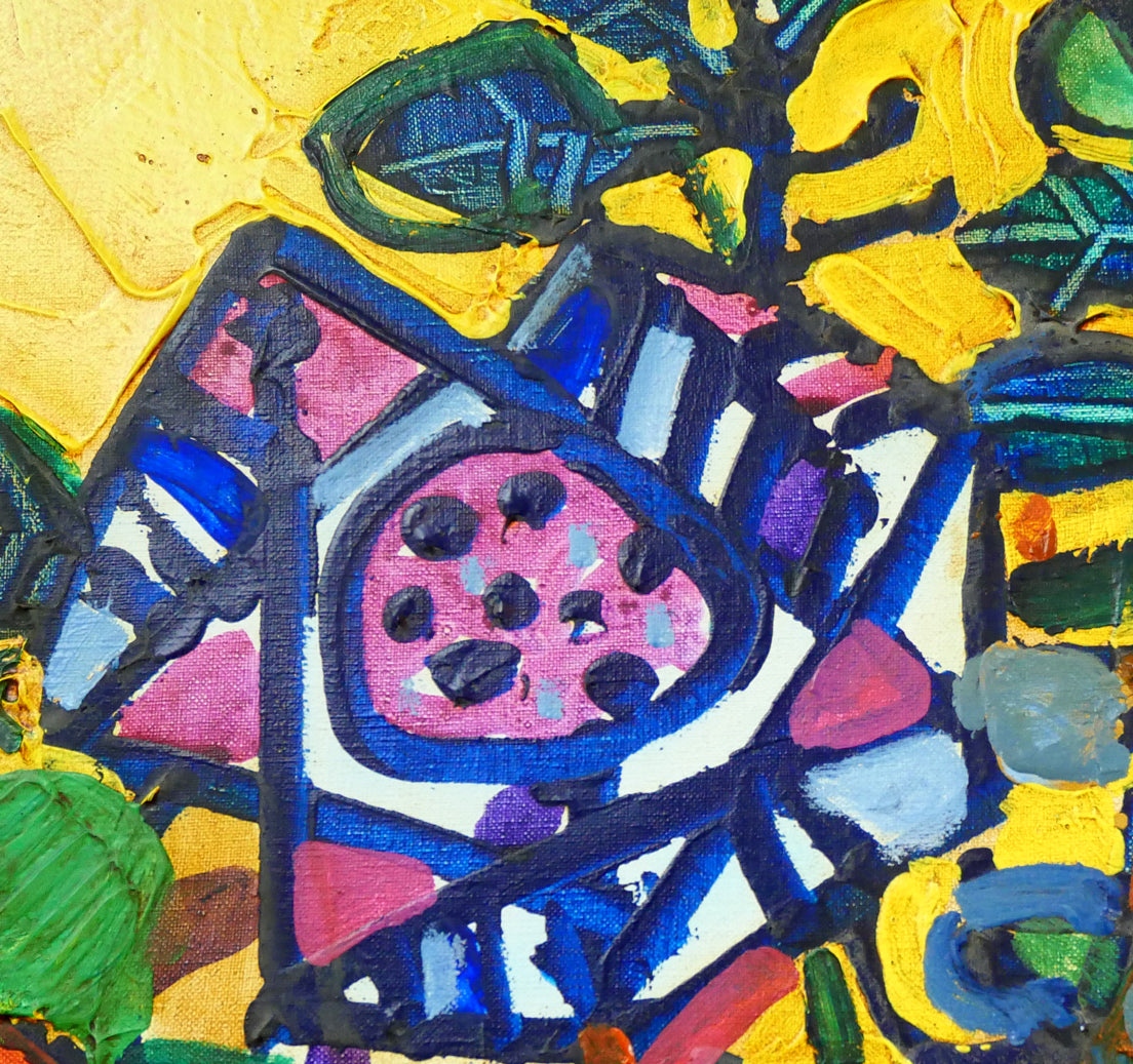 ポール・アイズピリ(Paul AIZPIRI)「花束(Bouquet de fleurs)」油絵・仏F20号 拡大画像4