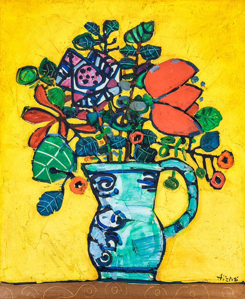 ポール・アイズピリ(Paul AIZPIRI)「花束(Bouquet de fleurs)」油絵・仏F20号 作品全体拡大画像