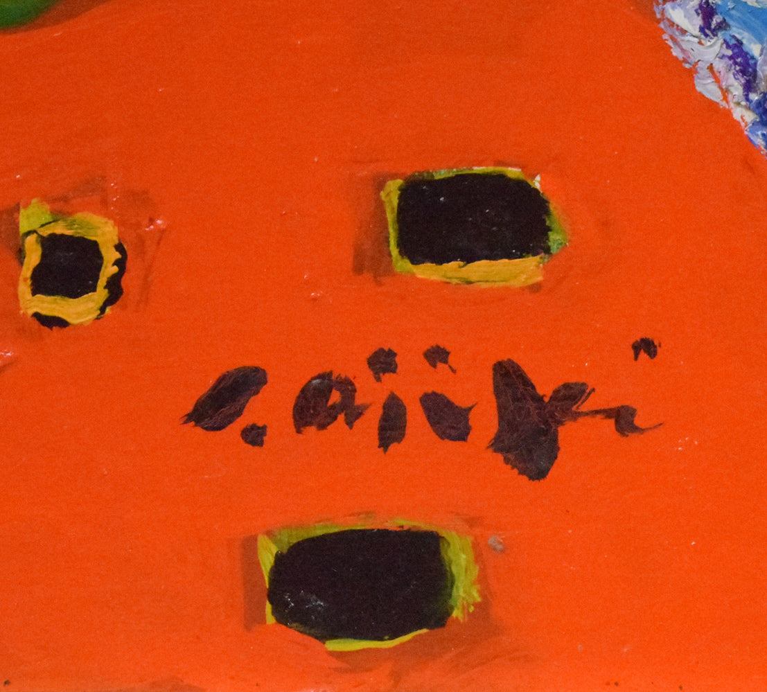 安食慎太郎「バラ」油絵・F10号 サイン拡大画像