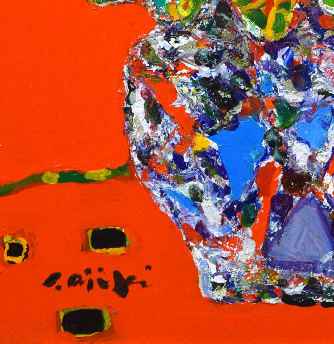 安食慎太郎「バラ」油絵・F10号 拡大画像4