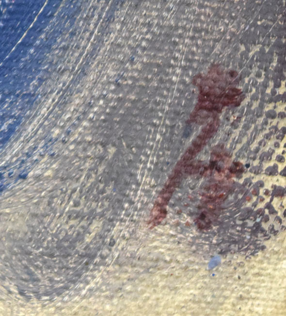 赤星孝「顔」油絵・変形2号 サイン拡大画像