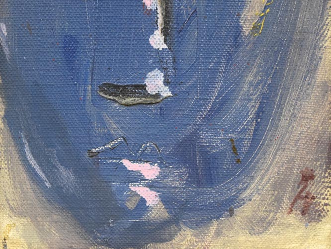 赤星孝「顔」油絵・変形2号 拡大画像3