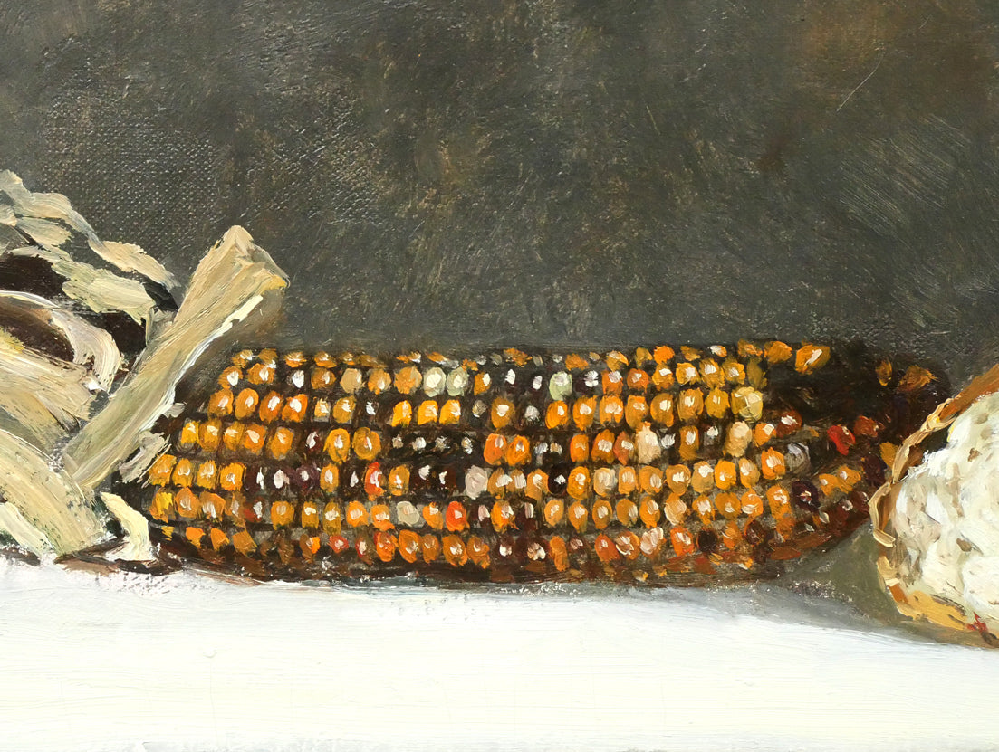 赤穴宏「パンのある静物」油絵・P10号 拡大画像5