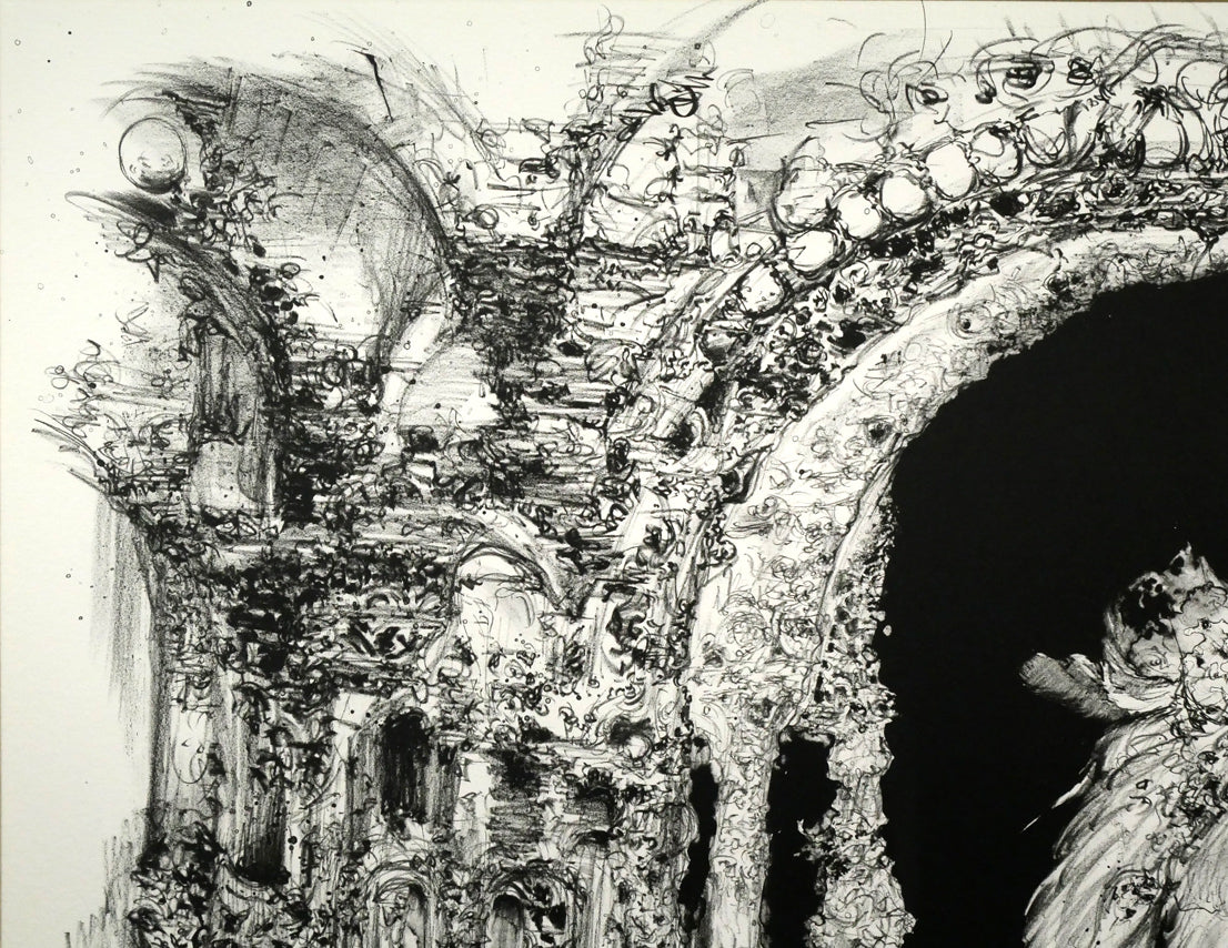 天野喜孝「蒼い月」リトグラフ 拡大画像1