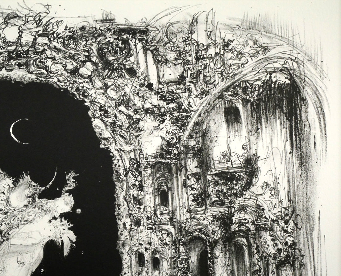 天野喜孝「蒼い月」リトグラフ 拡大画像2