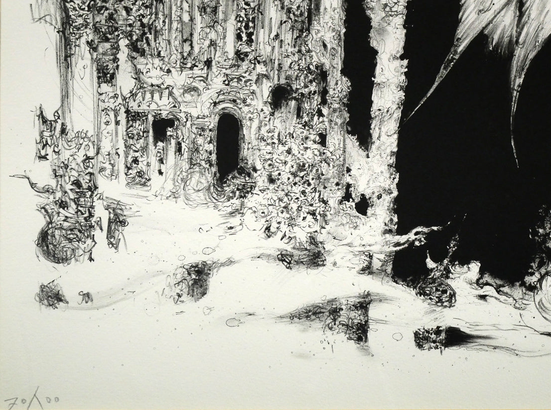 天野喜孝「蒼い月」リトグラフ 拡大画像3