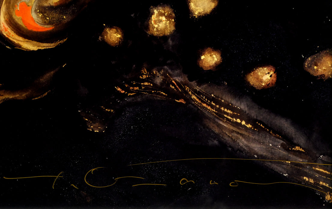 天野喜孝「飛天 朱 C/C」シバクローム 本人直筆サイン