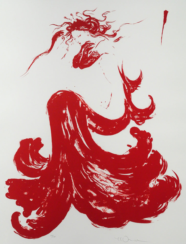天野喜孝「IL FIORE ROSSO」リトグラフ 作品全体画像