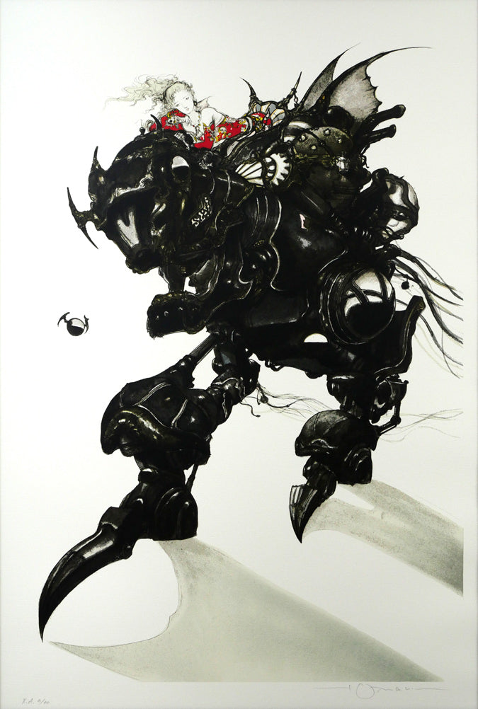 天野喜孝「アーマー(FF6 魔導アーマー ティナ)」リトグラフ 作品全体画像