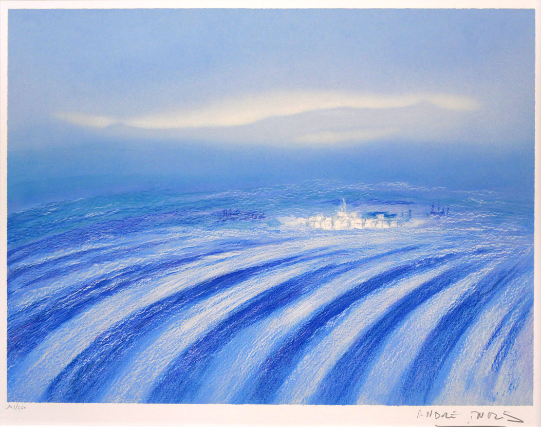 アンドレ・アングル(Andre Ingres)「ラベンダー畑」リトグラフ 作品全体拡大画像