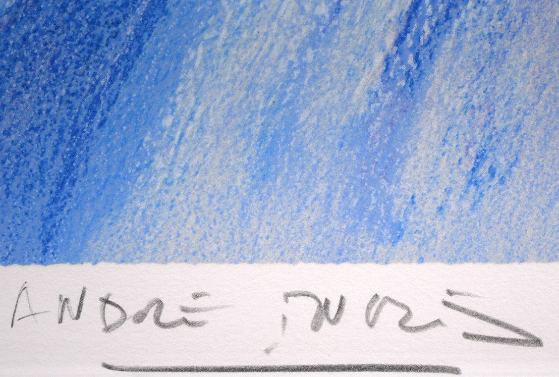 アンドレ・アングル(Andre Ingres)「ラベンダー畑」リトグラフ 本人直筆鉛筆サイン