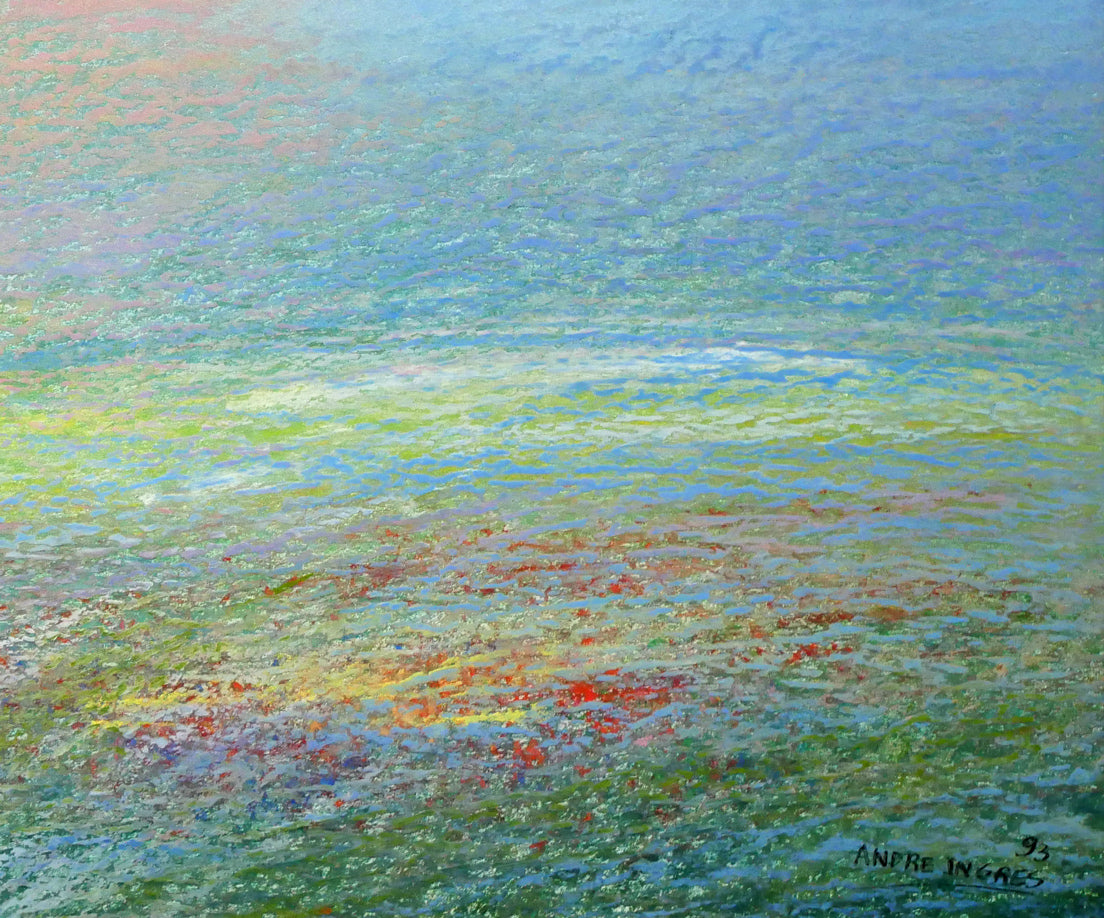 アンドレ・アングル(Andre Ingres)「春」パステル画・12号 拡大画像4