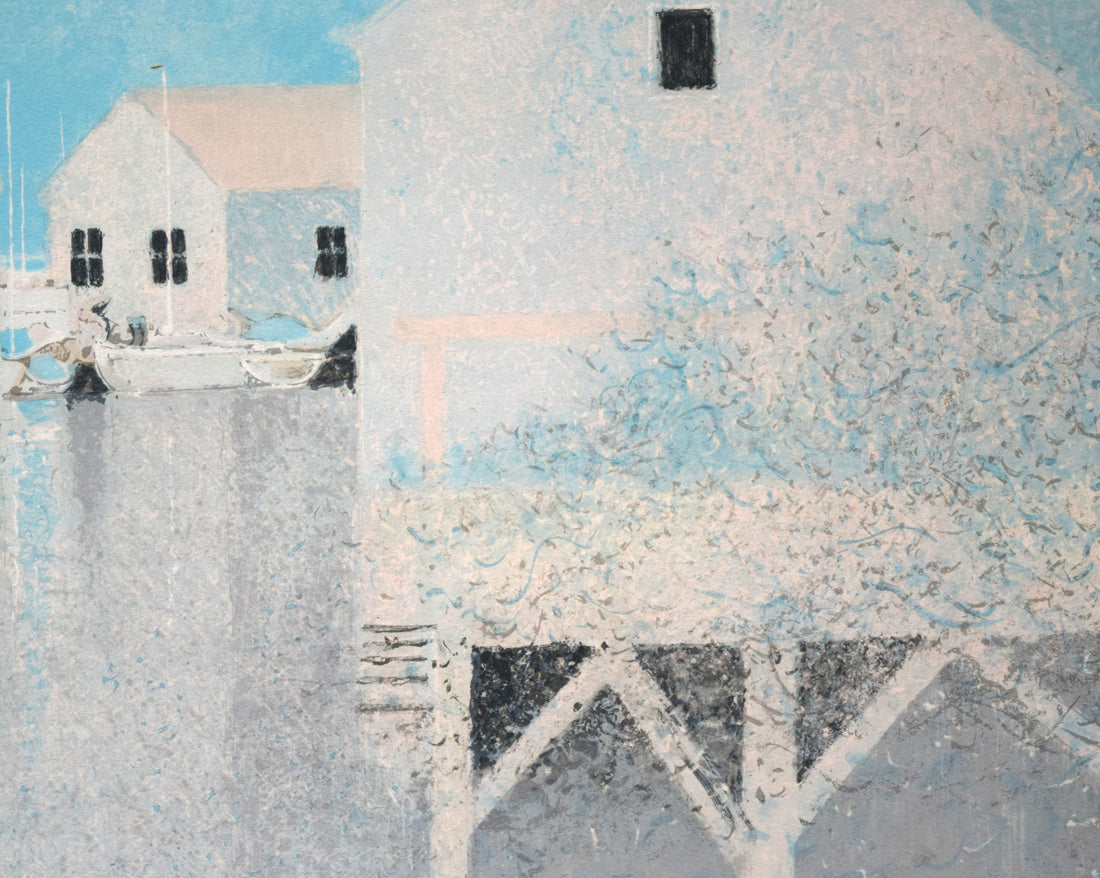 アンドレ ブーリエ(Andre BOURRIE)「湖上の家」リトグラフ 拡大画像4