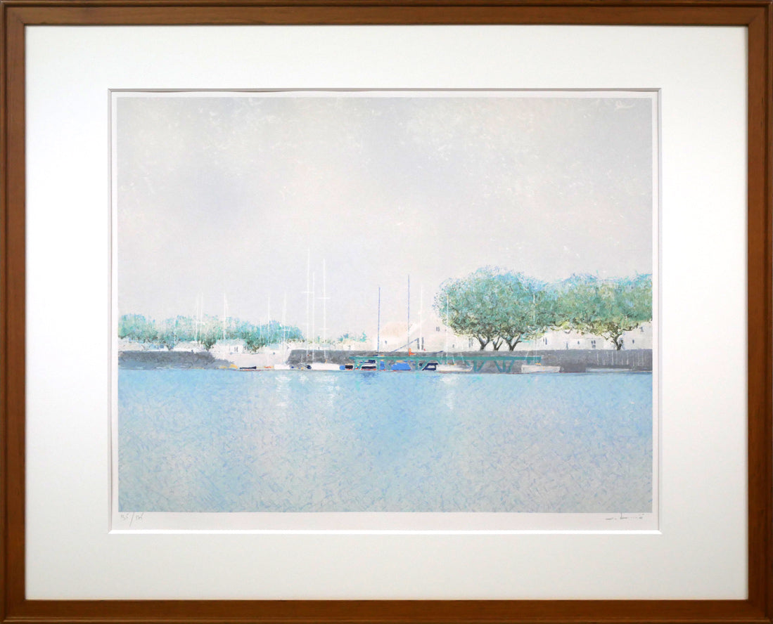アンドレ ブーリエ(Andre BOURRIE)「港のきらめき」リトグラフ