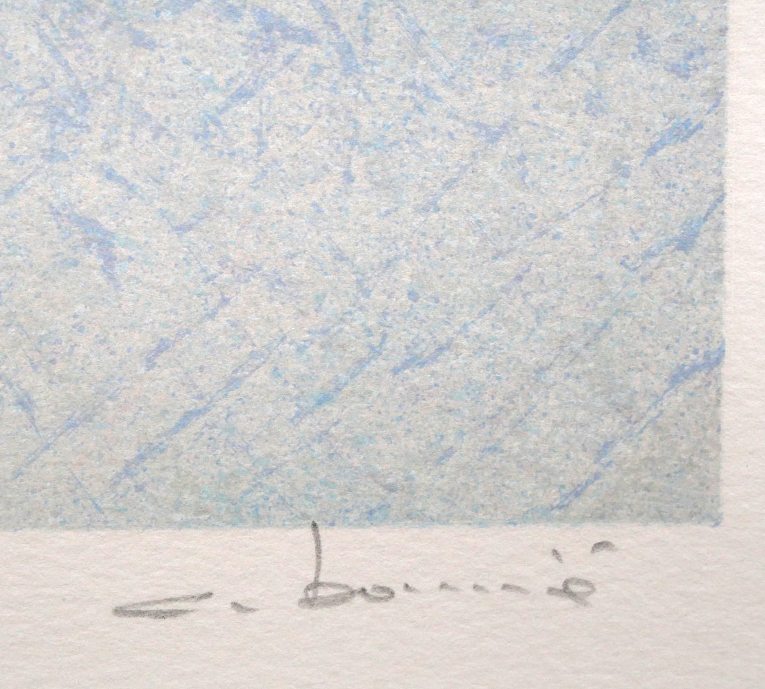 アンドレ ブーリエ(Andre BOURRIE)「港のきらめき」リトグラフ 本人直筆鉛筆サイン