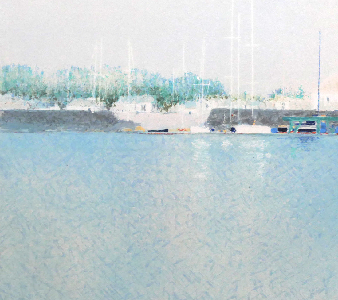 アンドレ ブーリエ(Andre BOURRIE)「港のきらめき」リトグラフ 拡大画像3