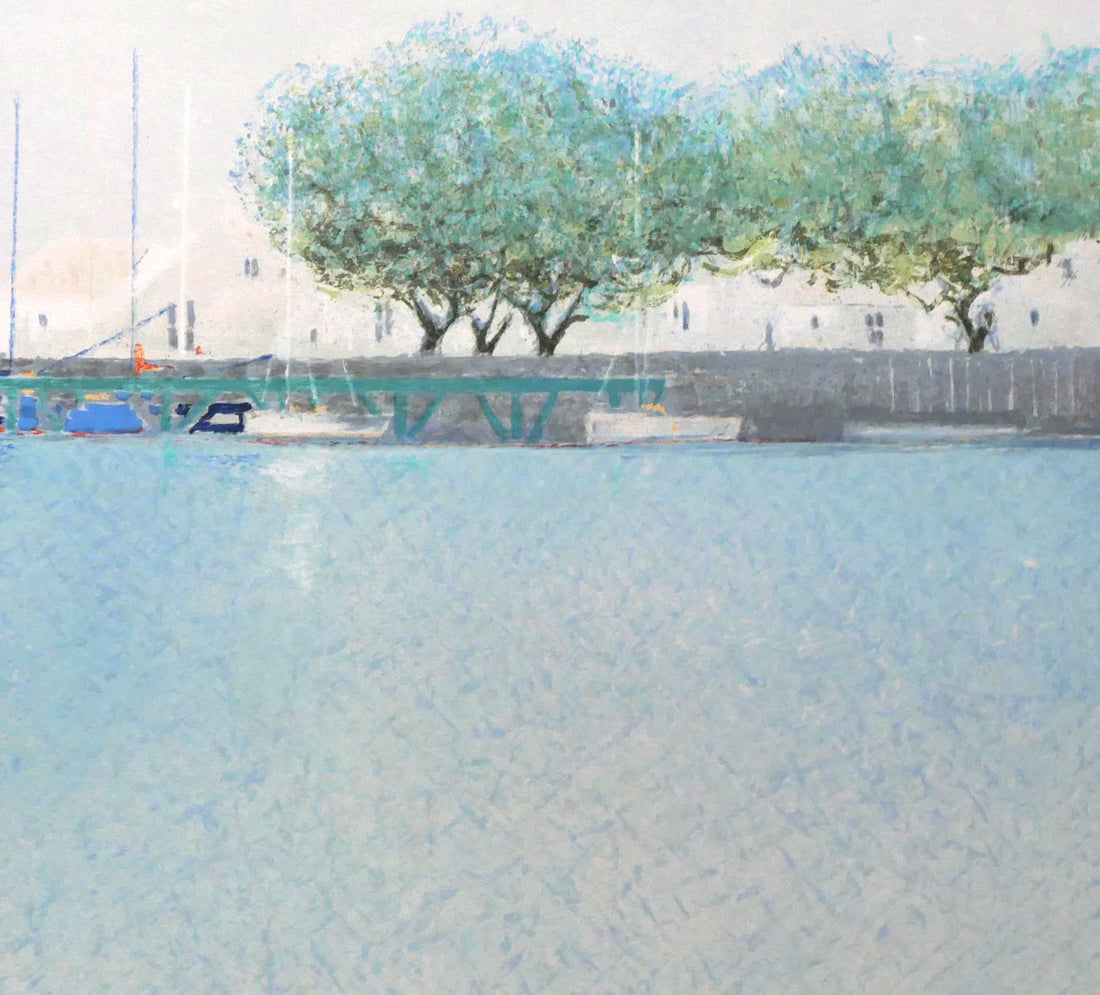 アンドレ ブーリエ(Andre BOURRIE)「港のきらめき」リトグラフ 拡大画像4