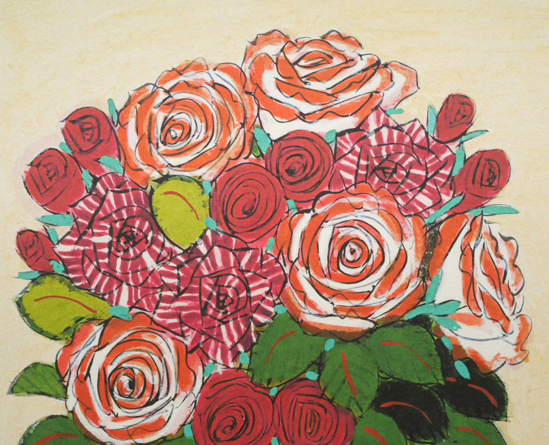 青木乃里子「薔薇」ジクレー版画 拡大画像1