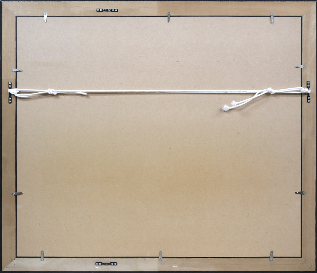 青木乃里子「スイートピーと薔薇」ジクレー版画 額縁裏側画像