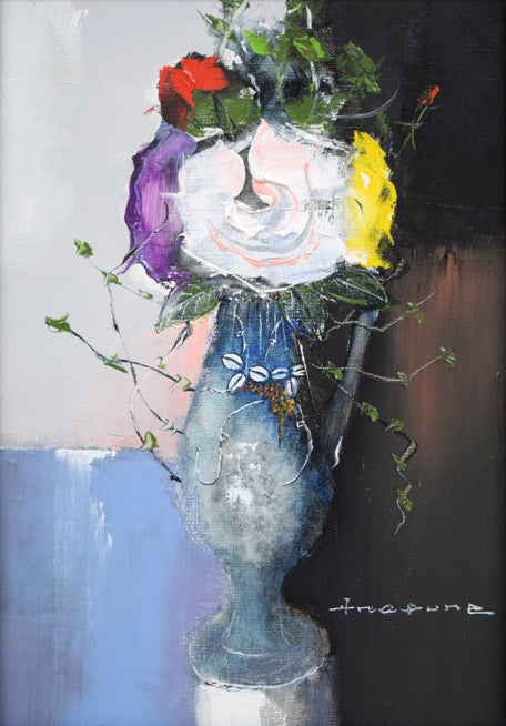 荒船利雄「ばら」油絵・SM 作品全体拡大画像