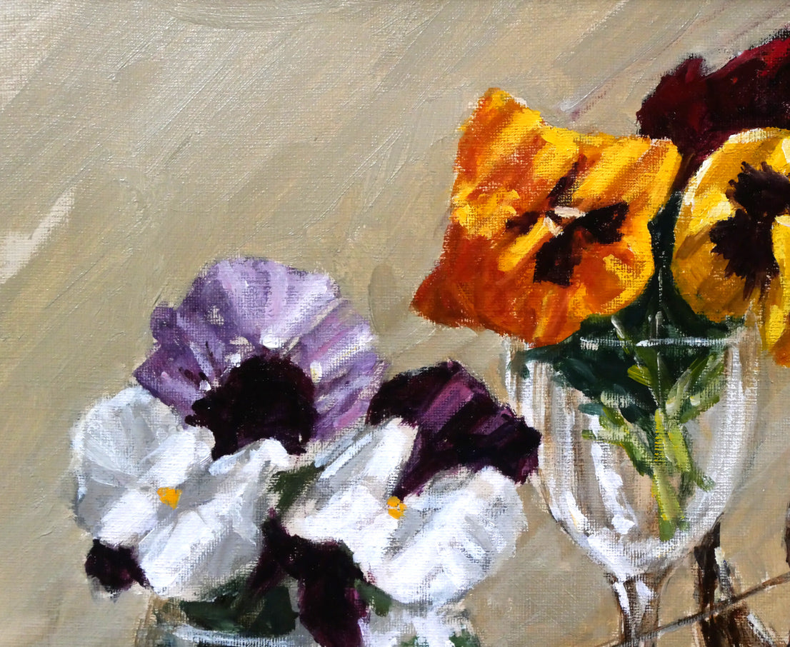 荒木義太郎「窓辺の静物」油絵・F6号 拡大画像1