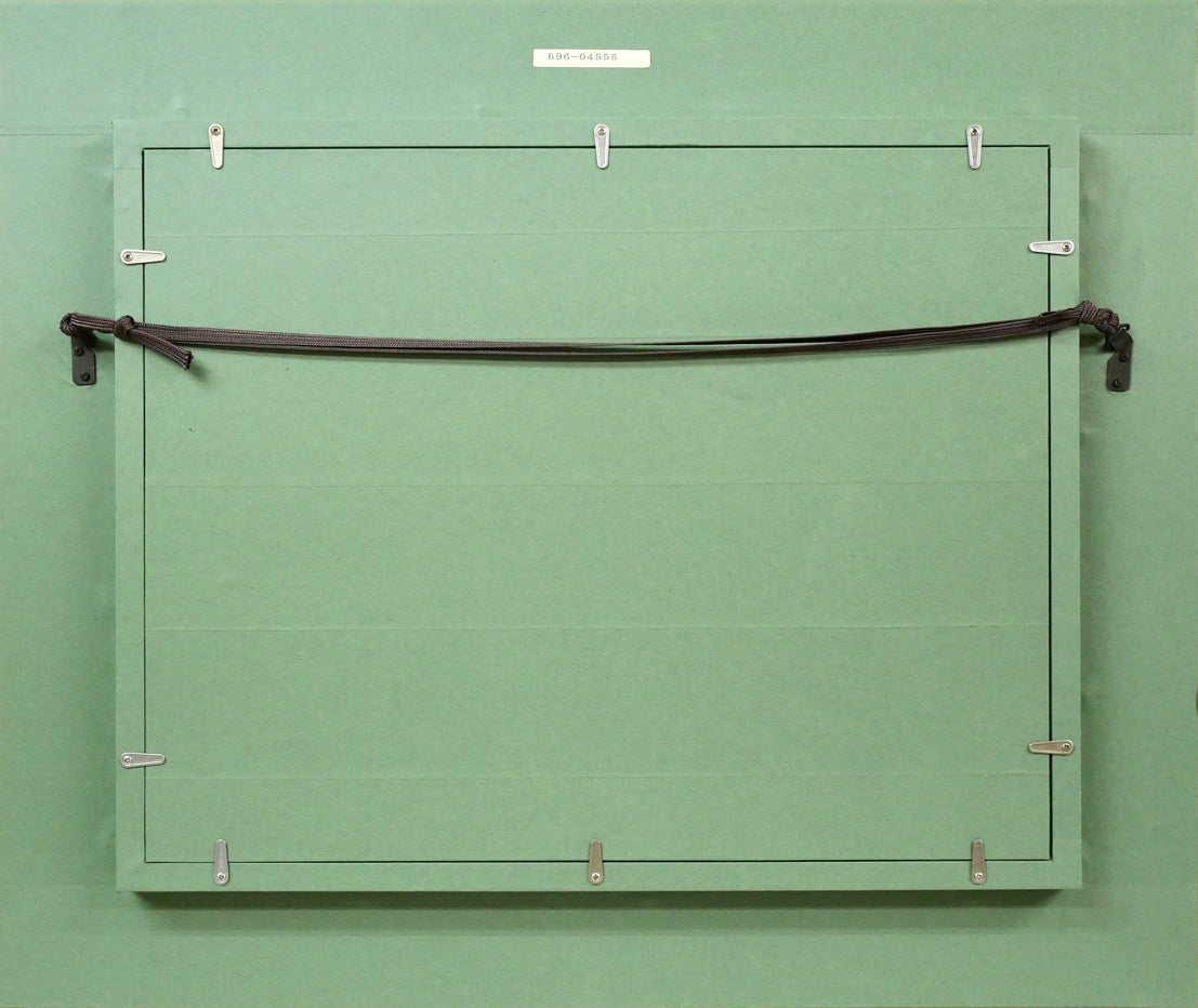 荒木義太郎「窓辺の静物」油絵・F6号 額縁裏側画像