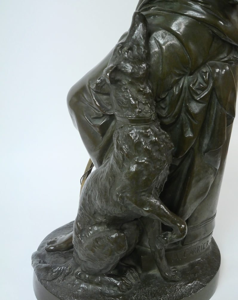 カリエ ベルーズ(Albert-Ernest Carrier-Belleuse)「Diana the hunter」ブロンズ作品 拡大画像3