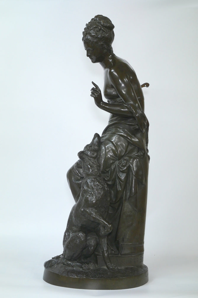 カリエ ベルーズ(Albert-Ernest Carrier-Belleuse)「Diana the hunter」ブロンズ作品 作品全体画像2