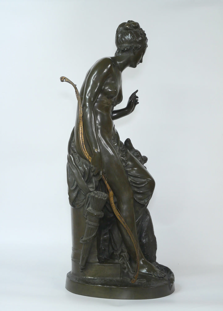 カリエ ベルーズ(Albert-Ernest Carrier-Belleuse)「Diana the hunter」ブロンズ作品 作品全体画像4