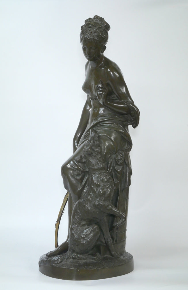 カリエ ベルーズ(Albert-Ernest Carrier-Belleuse)「Diana the hunter」ブロンズ作品 作品全体画像6