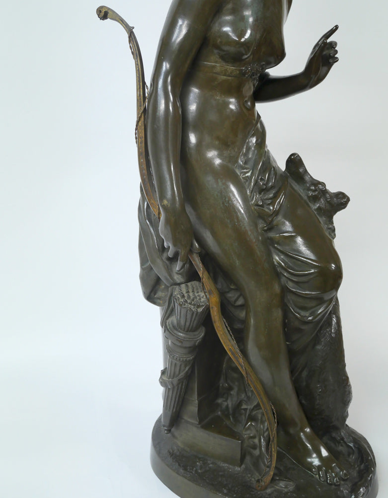 カリエ ベルーズ(Albert-Ernest Carrier-Belleuse)「Diana the hunter」ブロンズ作品 拡大画像2