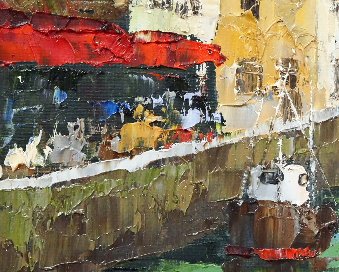 浅田薫「オンフルール港(フランス)」油絵・F4号 拡大画像6