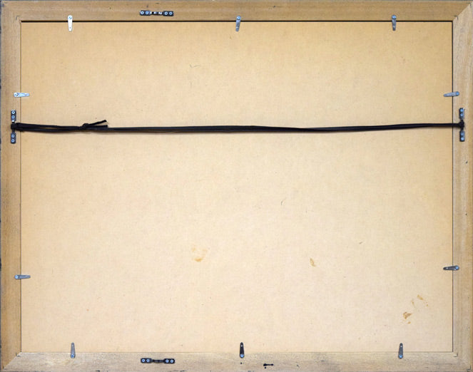 阿左美哲男「風景」氷画 額縁裏側画像