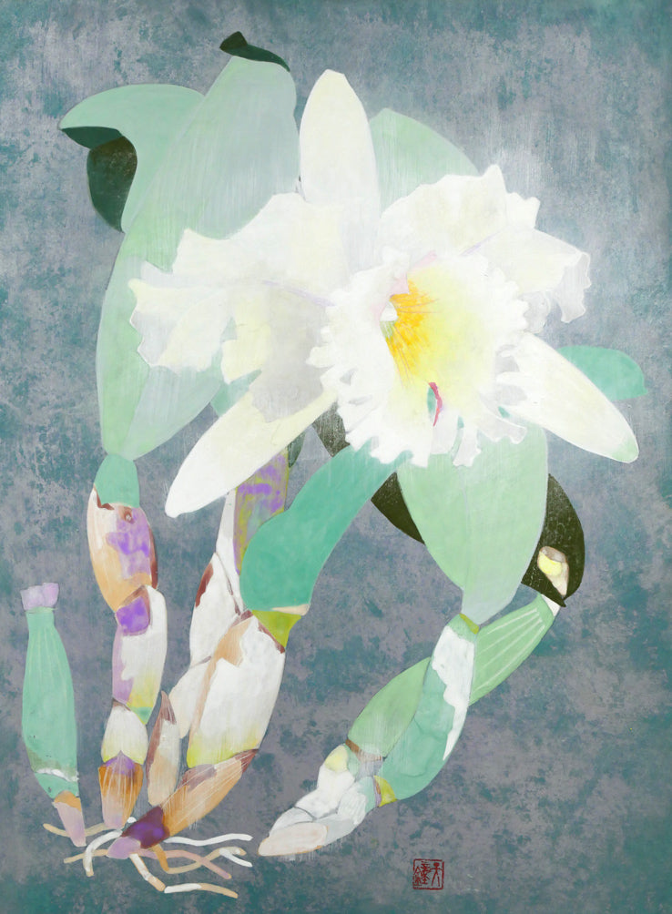 浅野天鐘「かとれあ」日本画・P8号 作品全体画像