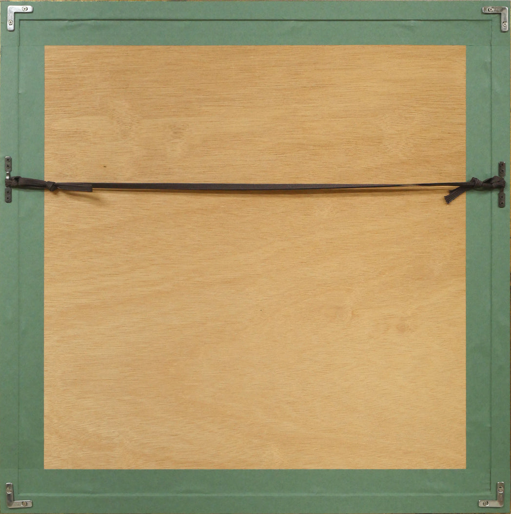 マリオ アヴァチ(Mario AVATI)「時計のある静物」肉筆パステル画・S5号 額縁裏側画像