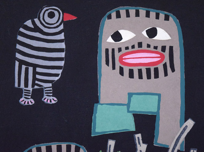 畦地梅太郎「枯木のいさかい」木版画 拡大画像1