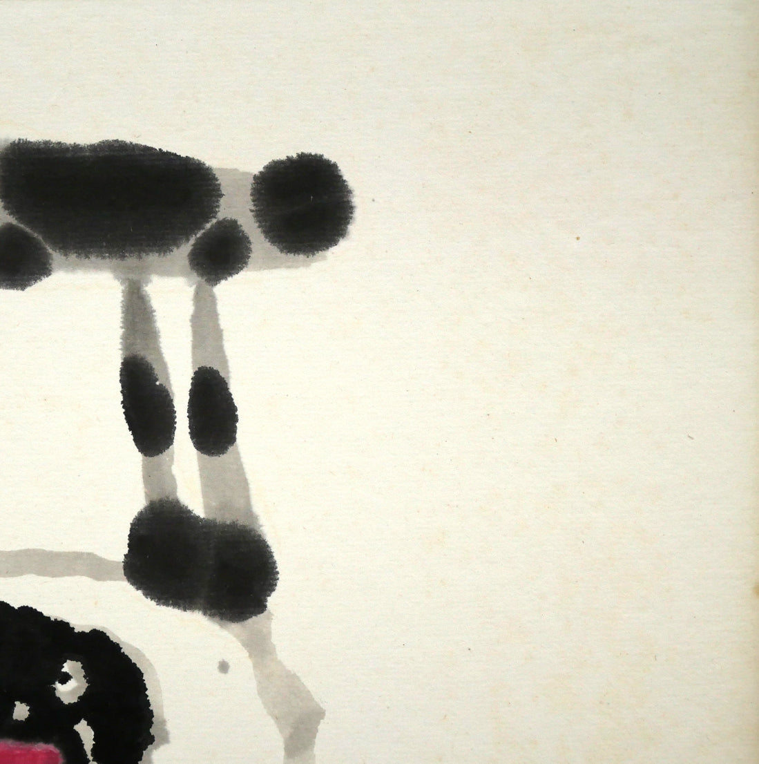 畦地梅太郎「鳥と山男」水彩画 拡大画像2