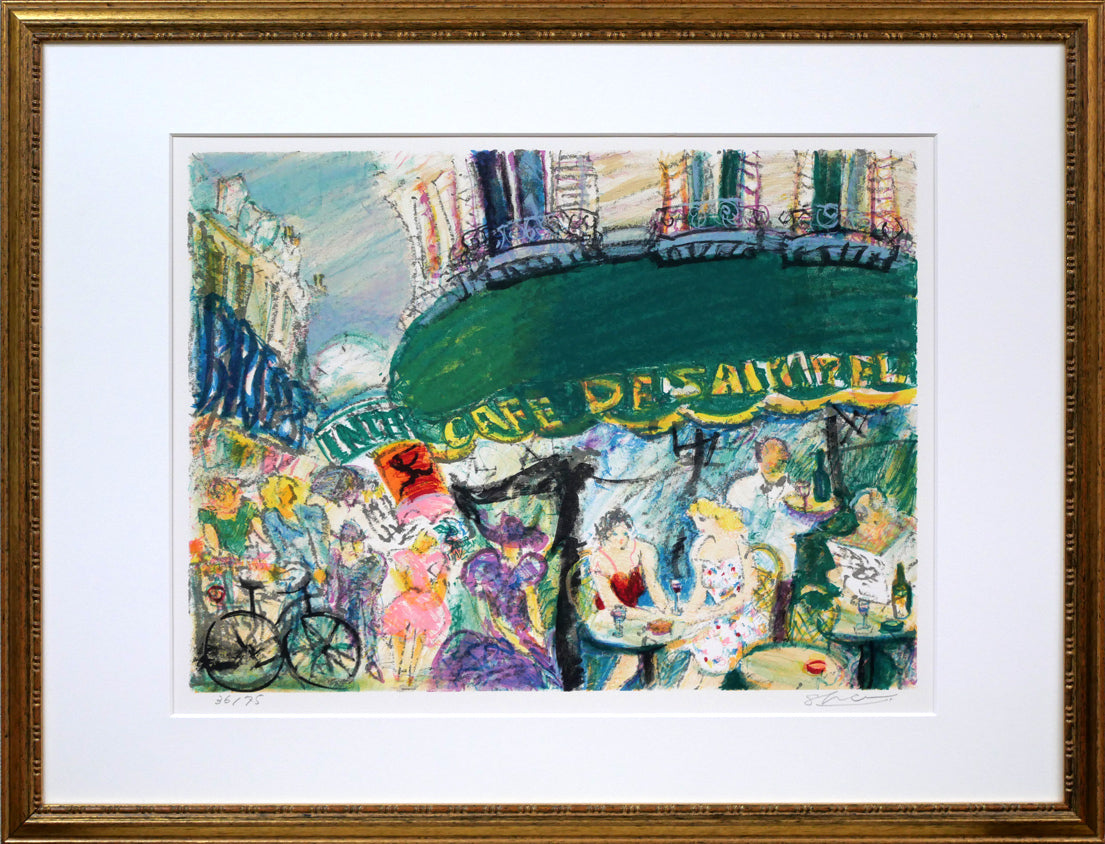 東弘孝「カフェ」リトグラフ