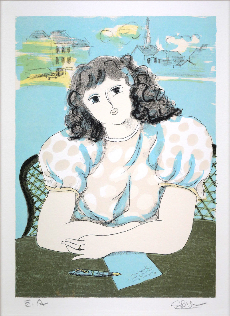 東弘孝「女性像」リトグラフ 作品全体画像