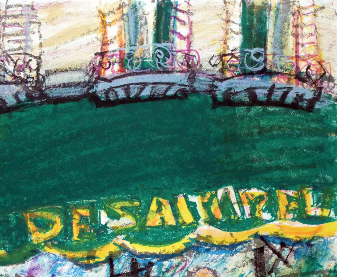 東弘孝「カフェ」リトグラフ 拡大画像2